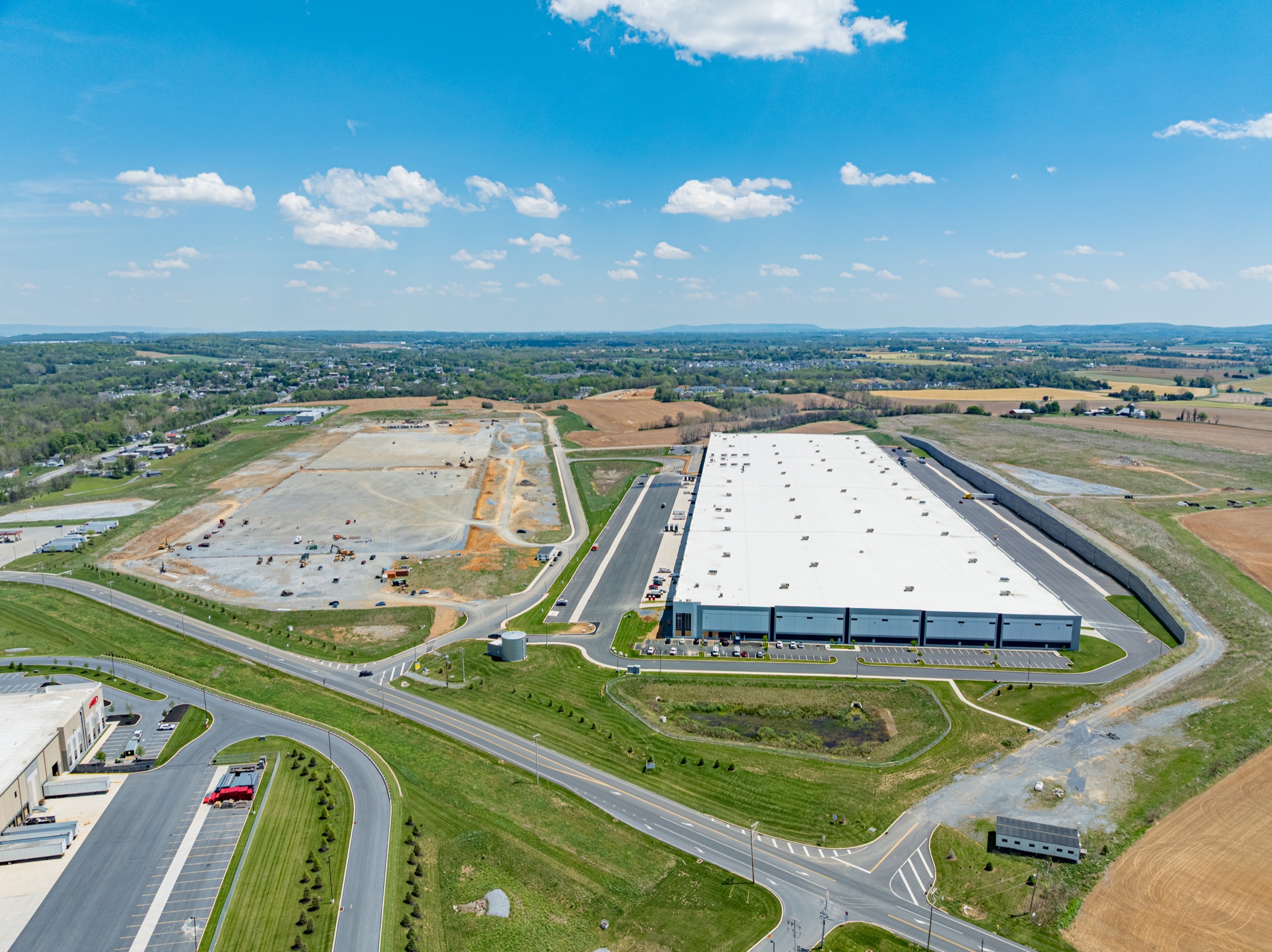 Wide aerial context of Clear Springs Logistics Park