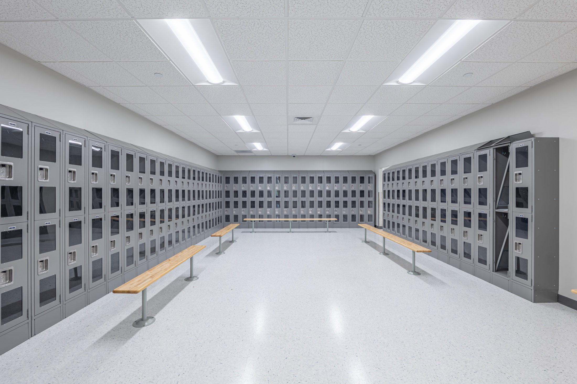 Employee locker room inside the DHL facility